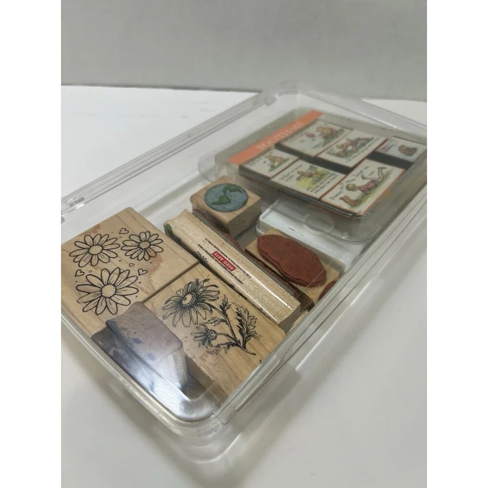 Vintage Wood Mounted Rubber Stamp Destash Lot Winnie The Pooh Poohisms Hero Arts